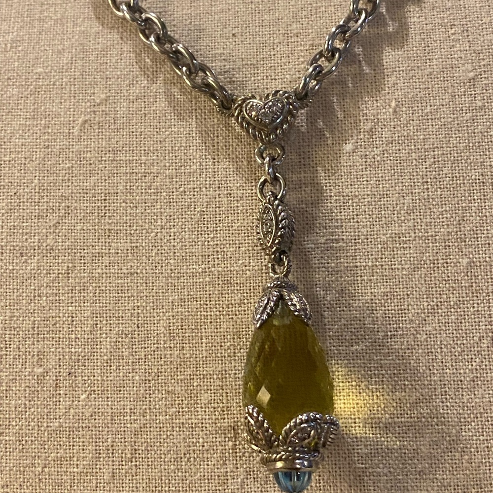 Judith Ripka Citrine lariat necklace